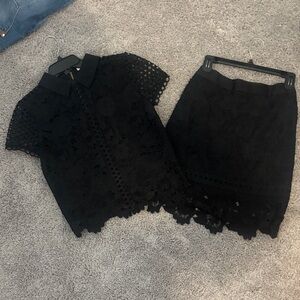 Ted Baker Black Lace Pencil Skirt